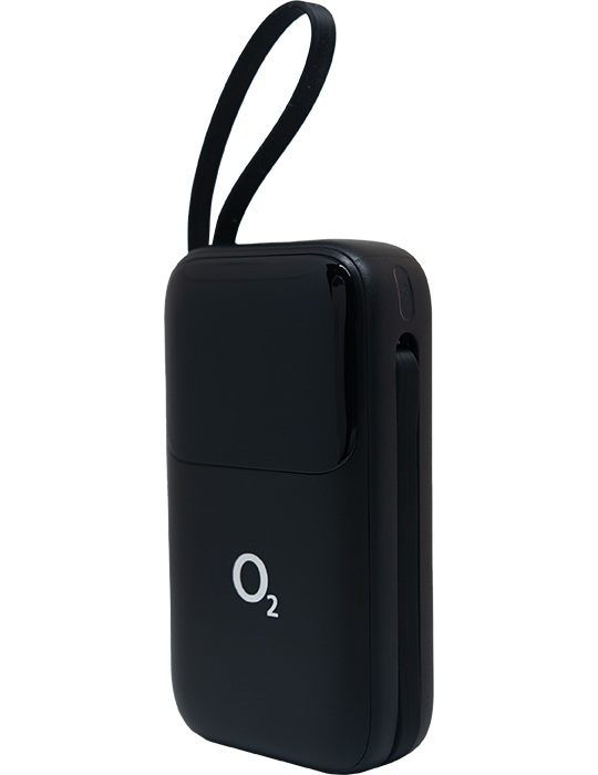 O2 powerbanka 10 000 mAh 20W PD 3.0/QC, černá