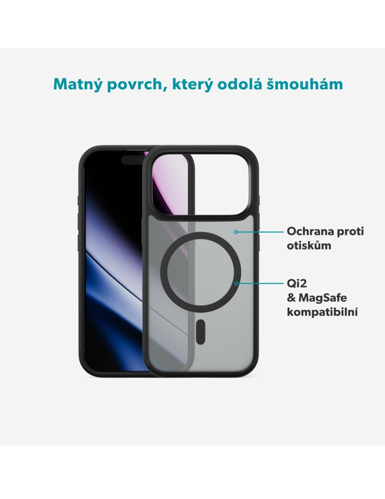 Kryt Epico Hero Matte Pro Mag+ iPhone 17 Pro Max Qi2 & Magsafe kompatibilní, černá