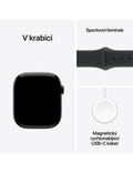 Apple Watch Series 11 GPS + Cellular 42mm klavírně černé hliníkové pouzdro s černým sportovním řemínkem S/M, černá