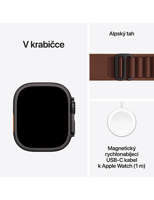 Apple Watch Ultra 4 GPS + Cellular 49mm, Titan černý/burg. červ. alpský S