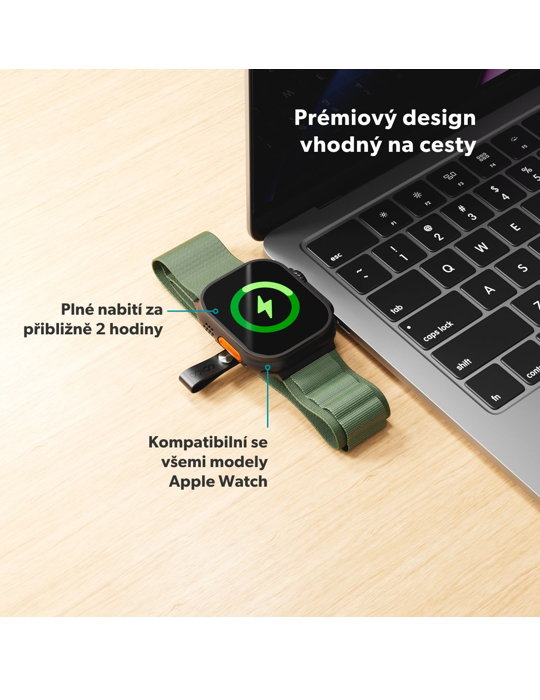 Bezdrátová nabíječka Epico UltraBase mini USB-C Apple Watch, černá
