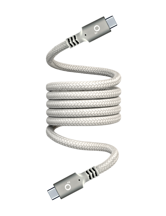Kabel O2 USB-C x C 1,2m magnetický, šedá