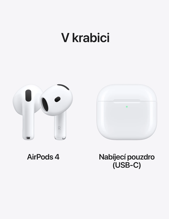 Sluchátka Apple AirPods 4, bílá