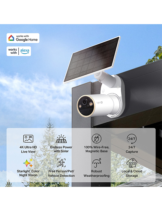 Sada bezpečnostní kamery a solárního panelu Tapo C460 KIT, bílá