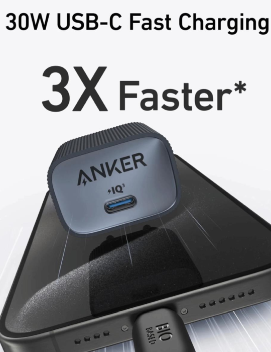 Nabíječka do sítě Anker 511 Nano 4 30W, USB-C, černá