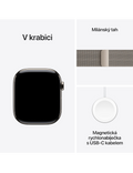 Apple Watch Series 10 GPS + Cellular 42mm přírodně titanové pouzdro, přírodní titan - Milánský tah