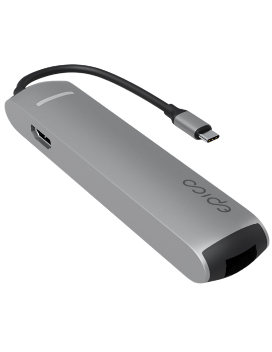 Kabelový HUB USB-C 6v1 s HDMI/Ethernet, vesmírně šedá