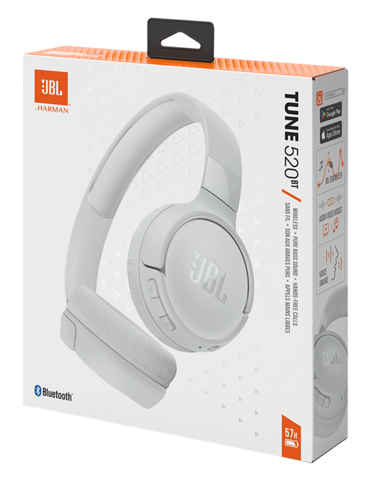 Sluchátka JBL Tune 520BT, bílá
