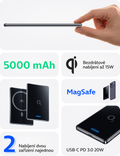 O2 MagSafe powerbanka 5 000 mAh ultratenká, černá