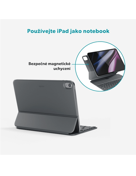 Epico UltraBoard plochá klávesnice s pouzdrem EK20 iPad Pro 11" (1.-4. gen)/Air 10,9" (A14-M1)/Air 11" (M2-M4) - CZ - šedá (O2), šedá