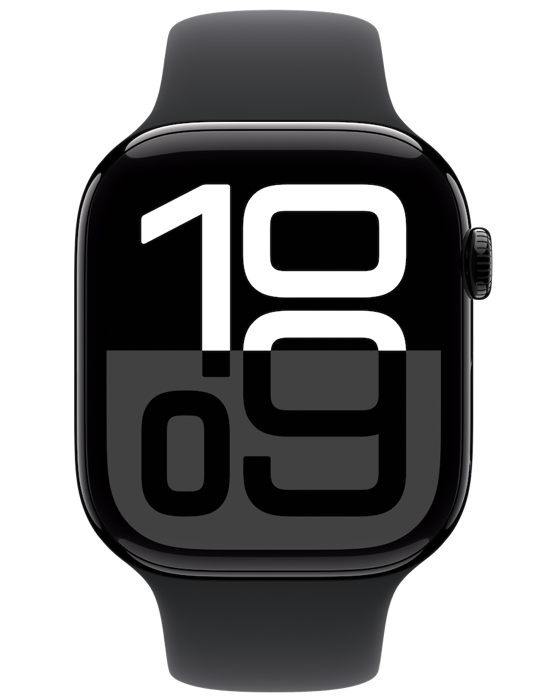 Apple Watch Series 10 GPS + Cellular 42mm klavírně černé hliníkové pouzdro, klavírně černá - černý sportovní ř. M/L