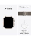 Apple Watch Ultra 2 GPS + Cellular 49mm přírodně titanové pouzdro s přírodně titanovým Milánským tahem S, přírodní titan - Milánský tah S