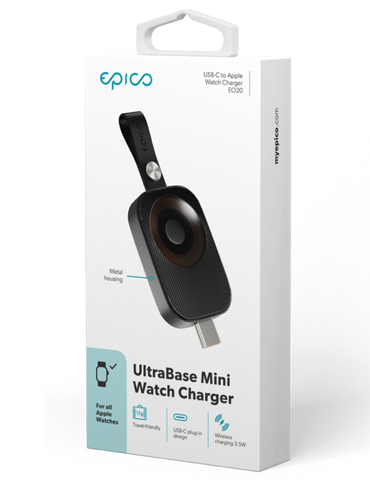 Bezdrátová nabíječka Epico UltraBase mini USB-C Apple Watch, černá