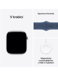 Apple Watch Series 10 GPS + Cellular 46mm stříbrné hliníkové pouzdro, stříbrná - denim sportovní řemínek S/M