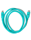 Kabel O2 USB-C x USB-C 1,2m, silikonový materiál, tyrkysová