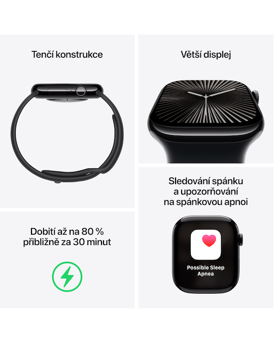 Apple Watch Series 10 GPS + Cellular 46mm břidlicově šedé titanové pouzdro s břidlicově šedým Milánským tahem M/L, břidlicově šedá - Milánský tah M/L