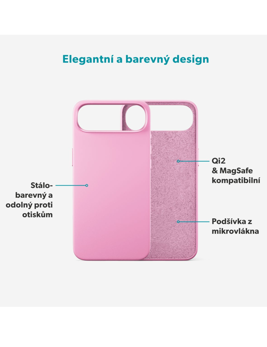 Kryt Epico Silicone Pro Mag+ iPhone Air Qi2 & Magsafe kompatibilní, růžová
