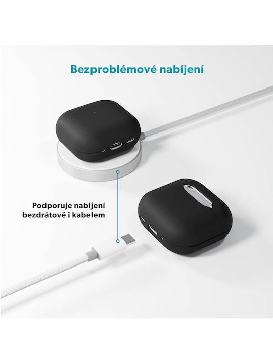 Pouzdro kožené pro AirPods 4/4 s ANC, černá