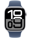 Apple Watch Series 10 GPS + Cellular 42mm stříbrné hliníkové pouzdro, stříbrná - denim sportovní řemínek S/M