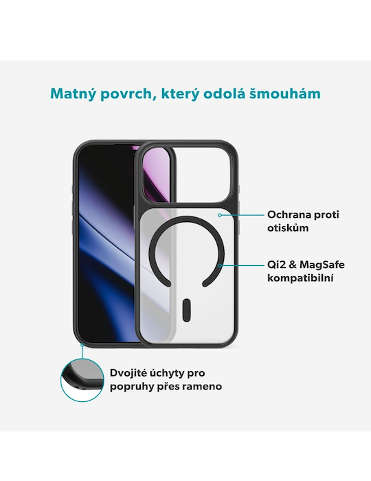 Kryt Epico HeroMatte Pro Mag+ pro iPhone 17 Pro/18 Pro, černá