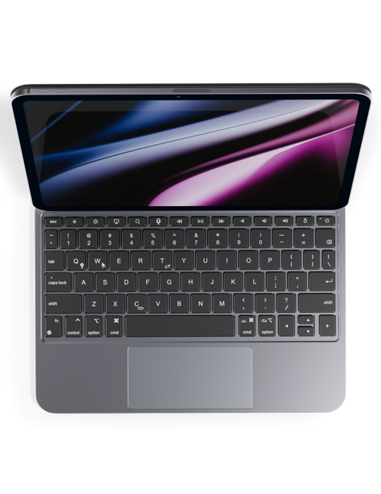 Epico UltraBoard tenká hliníková klávesnice s pouzdrem EK40 iPad Pro 11" (1.-4. gen)/Air 10,9" (A14-M1)/Air 11" (M2-M4) - CZ - v, černá