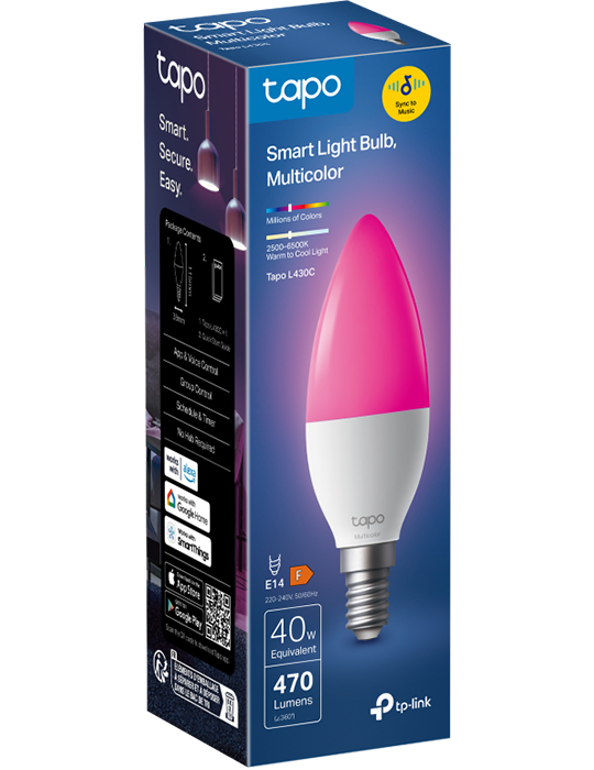Chytrá vícebarevná žárovka Tapo L430C, bílá