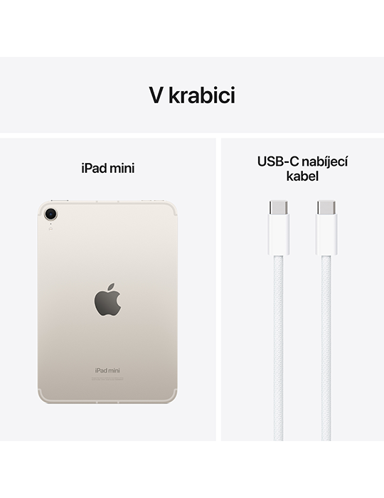 iPad mini 256GB Wi-Fi+Celluar (2024), hvězdně bílá