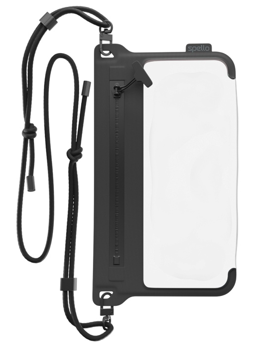 Pouzdro vodotěsné crossbody na zip, černá