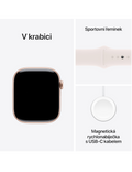 Apple Watch Series 10 GPS + Cellular 42mm, růžově zlatá - světle ruměný sp. ř. S/M