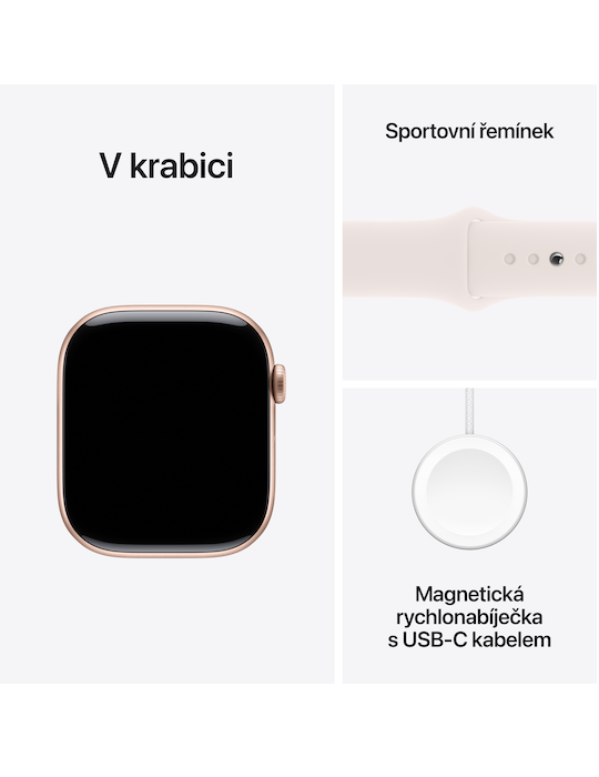Apple Watch Series 10 GPS + Cellular 42mm, růžově zlatá - světle ruměný sp. ř. S/M