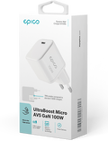 Dynamický síťový adaptér Micro AVS GaN 100W, bílá