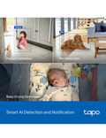 Domácí bezpečnostní otočná Wi-Fi kamera s AI Tapo C260, bílá
