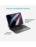 Epico tenká hliníková klávesnice EK40 iPad Pro 12,9" (3.-6. gen)/Air 13" M2-M3, černá