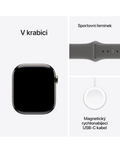 Apple Watch Series 11 GPS + Cellular 46mm přírodně titanové pouzdro se skálově šedým sportovním řemínkem S/M, přírodní titan
