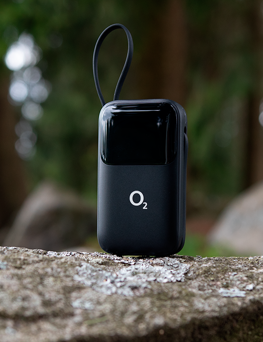 O2 powerbanka 10 000 mAh 20W PD 3.0/QC, černá