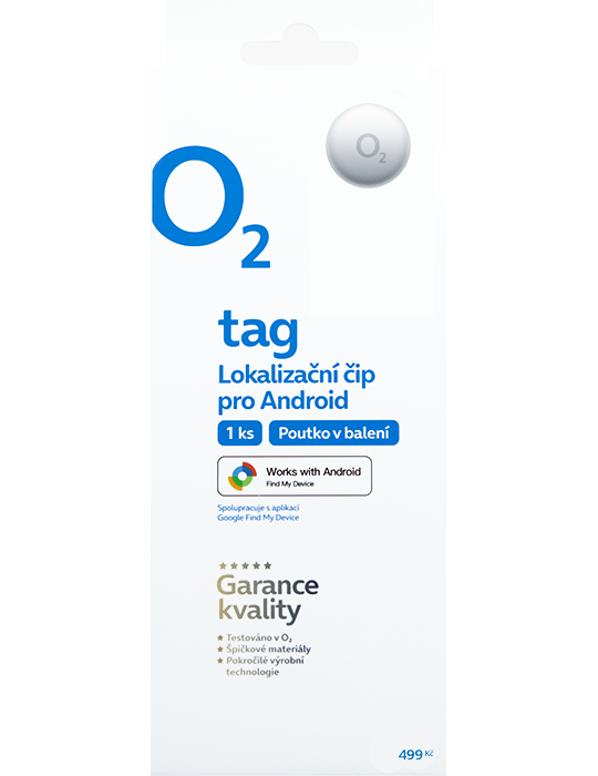 Lokalizační čip O2 tag pro Android 1ks, bílá