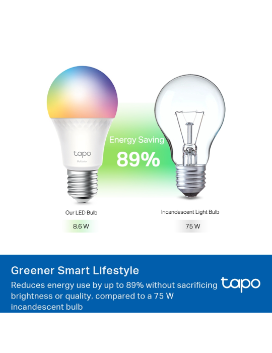 Chytrá RGB žárovka Tapo L535E Matter, transparent