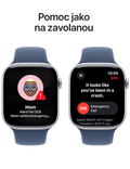 Apple Watch Series 10 GPS + Cellular 46mm stříbrné hliníkové pouzdro, stříbrná - denim sportovní řemínek S/M