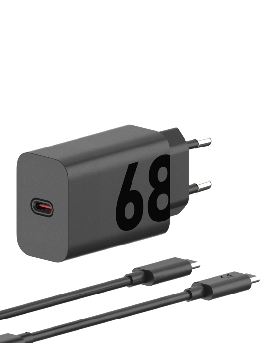 Nabíječka Motorola TurboPower 68W USB-C, 1m kabel, černá