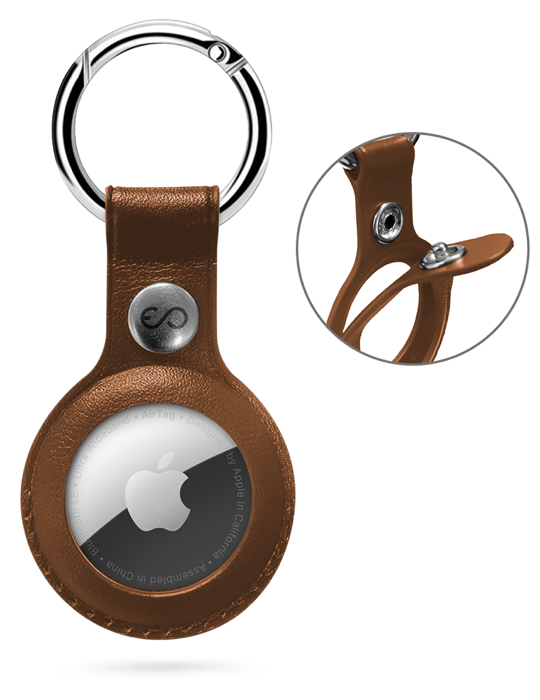 Kryt Epico Leather pro O2 Tag a Air Tag, hnědá