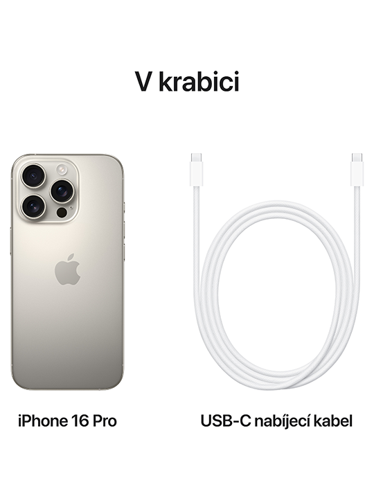 iPhone 16 Pro 256GB 5G, přírodní titan