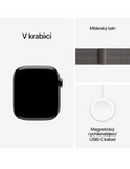 Apple Watch Series 11 GPS + Cellular 46mm břidlicově šedé titanové pouzdro s břidlicově šedým Milánským tahem S/M, šedý titan