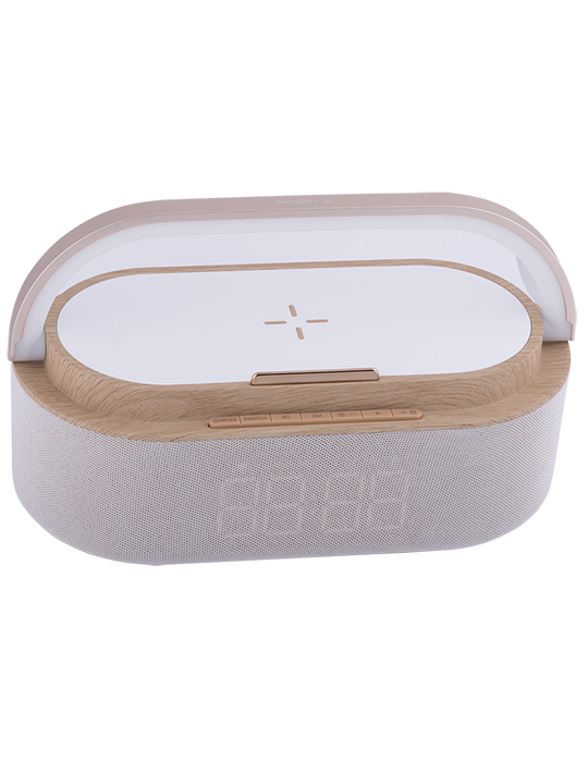 Multifunkční zařízení WG, rádio + nabíječka + lampička + bluetooth reproduktor, béžová