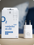 O2 nabíječka 20W USB-C + USB-A, bílá