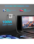 Kabel USB-C/USB-C100W Nylon, šedá