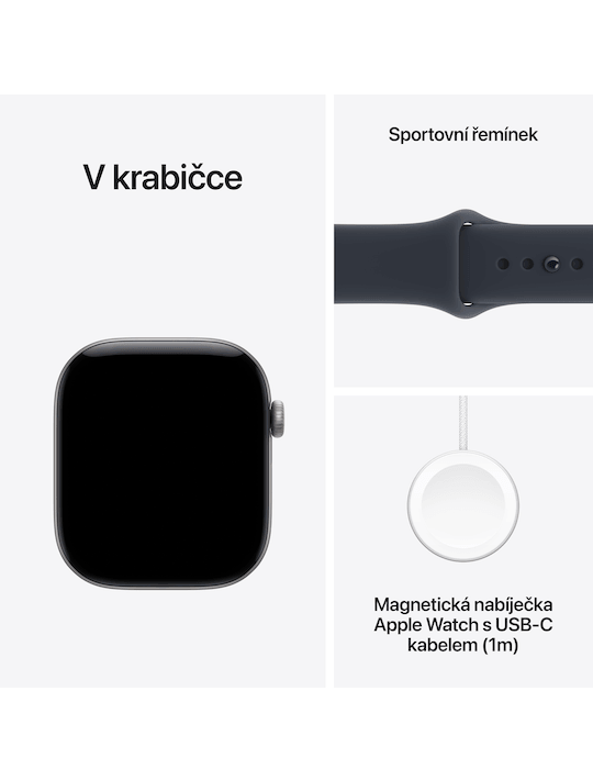 Apple Watch Series 12 GPS + Cellular 42mm, Hliník vesm. šedý/námořn. mod. sport S/M