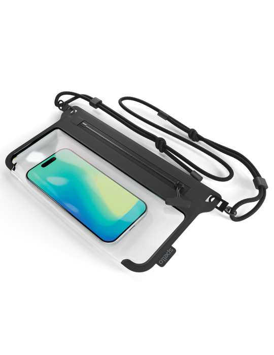Pouzdro vodotěsné crossbody na zip, černá