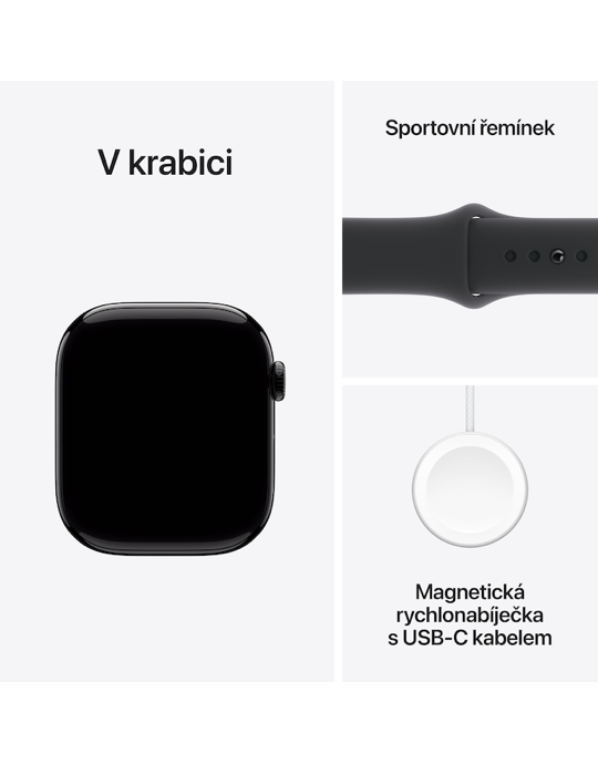 Apple Watch Series 10 GPS + Cellular 46mm klavírně černé hliníkové pouzdro, klavírně černá - černý sportovní ř. M/L