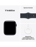 Apple Watch SE 3 GPS 44mm, Hliník temně ink./námořn. mod. sport M/L