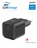 Nabíječka Swissten GaN 1x USB-C 20W, černá